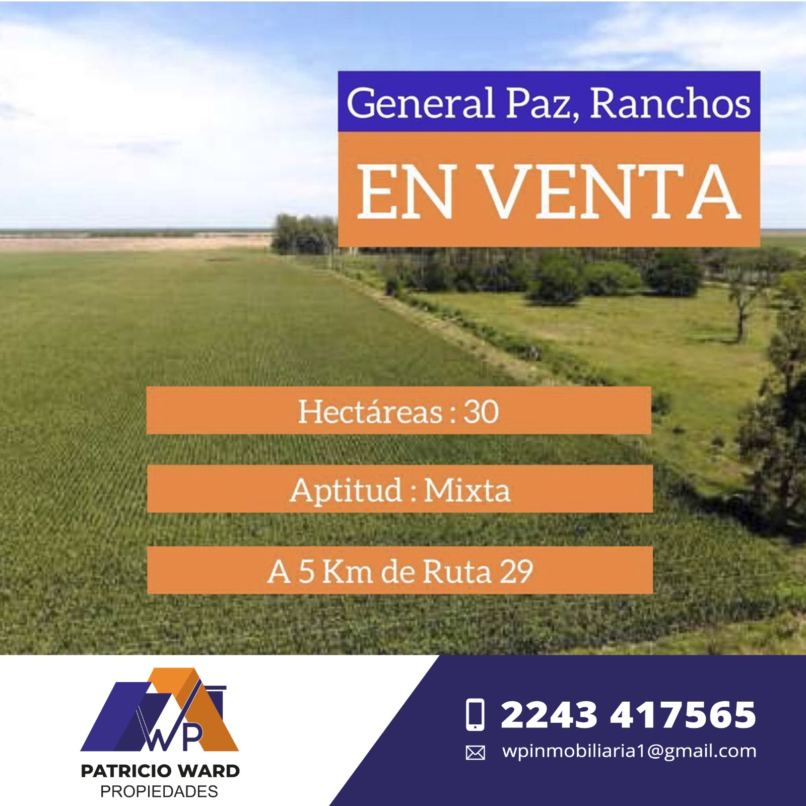 #3381815 | Venta | Campo / Chacra | Ranchos (Patricio Ward Propiedades)