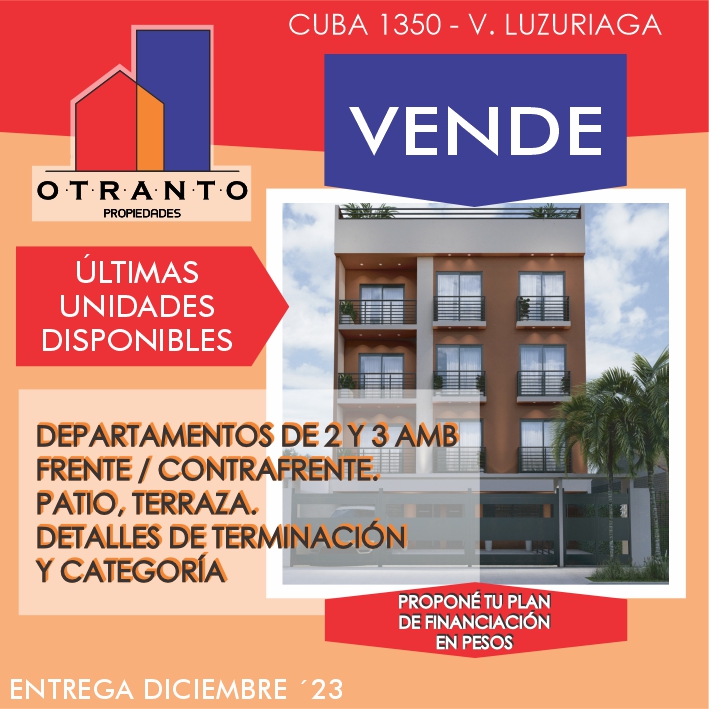 #3692159 | Sale | Apartment | Villa Luzuriaga (Otranto Propiedades )
